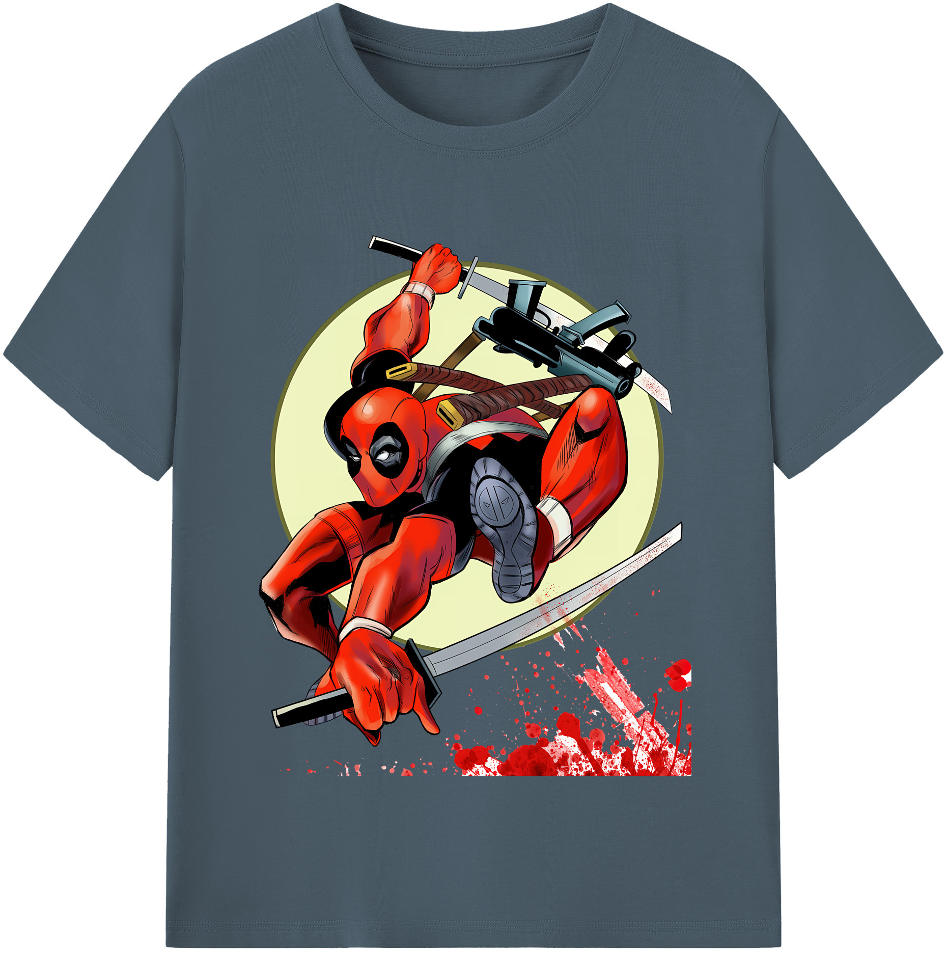 （画像用） Deadpool デッドプール 綿100％半袖Tシャツ（フロントプリント）